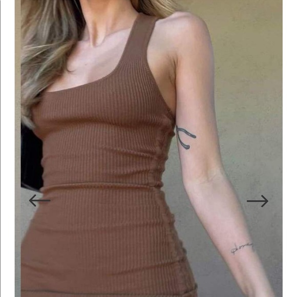 New Shop Rum-ours (Rumoured) Indian Summer Mini Dress Brown S - Picture 4 of 8